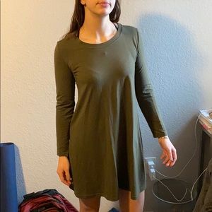 Olive Green Long Sleeve Dress